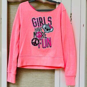 Justice Girls Have More Fun Sweatshirt Justice Sweatshirt Panda Glitter Peace